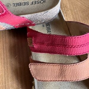 Josef Seibel Women's Red and Tan Sandals